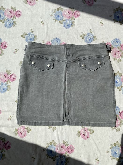 Szara krótka spódniczka regulowana S 36 M 38 vintage y2k