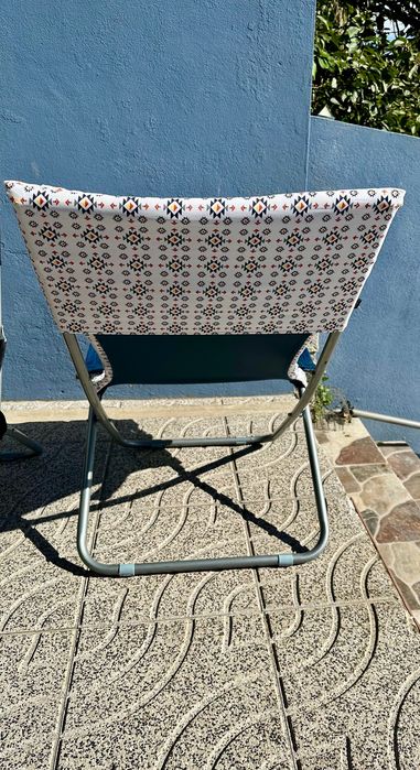 Conjunto de 2 Cadeiras Dobráveis de Exterior / Jardim / Praia – Acolchoadas