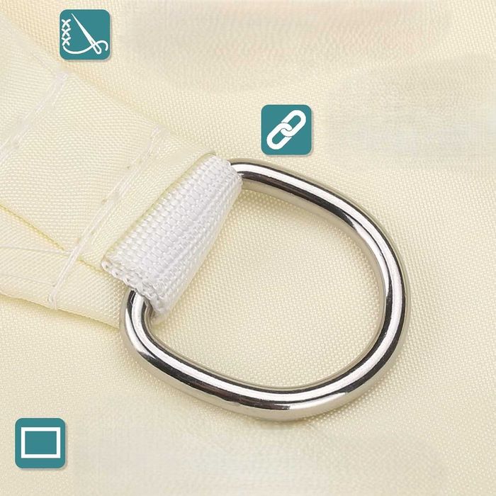 Żagiel przeciwsłoneczny wodoodporny 5x6x5 m jasny beż trójkąt