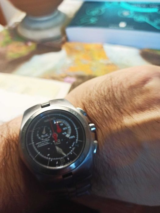 Raro Seiko Arctura kinetic Cronograph Snl003p1 Cronógrafo Cinético