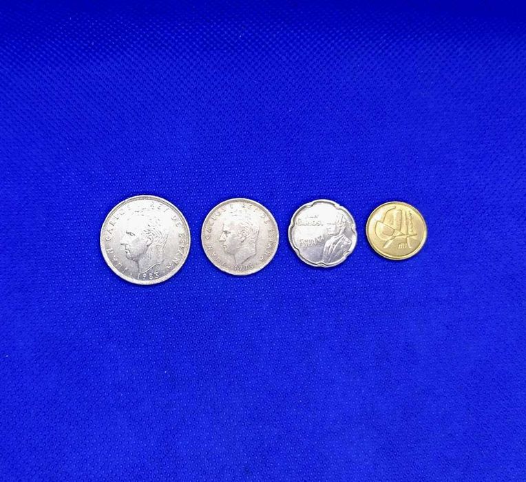 Lote de 4 moedas correntes Pesetas