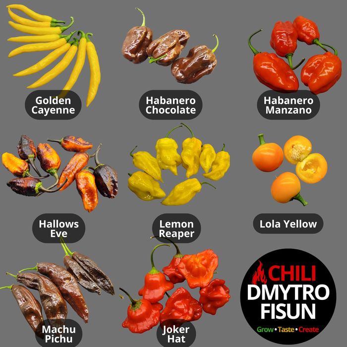 Насіння перцю Carolina reaper, Habanero, Jalapeno та інші