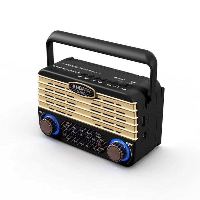 Xhdata D-902 Rádio FM portátil Solar com Lanterna