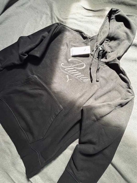 Nowa czarna bluza z kapturem PUMA Script Comfort Hoodie z metką - Rozmiar M damska