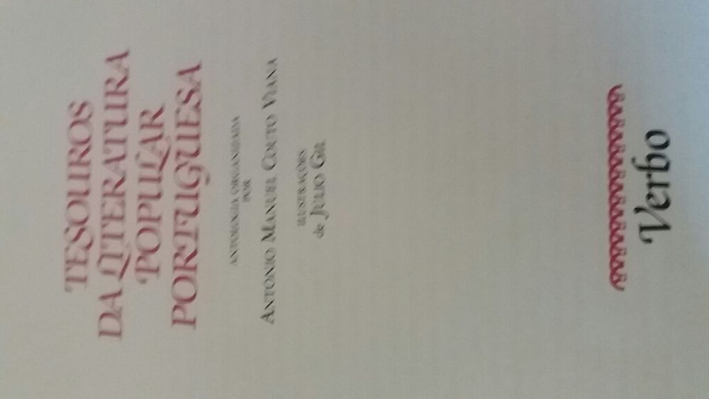 Livro Tesouros da literatura popular portuguesa
