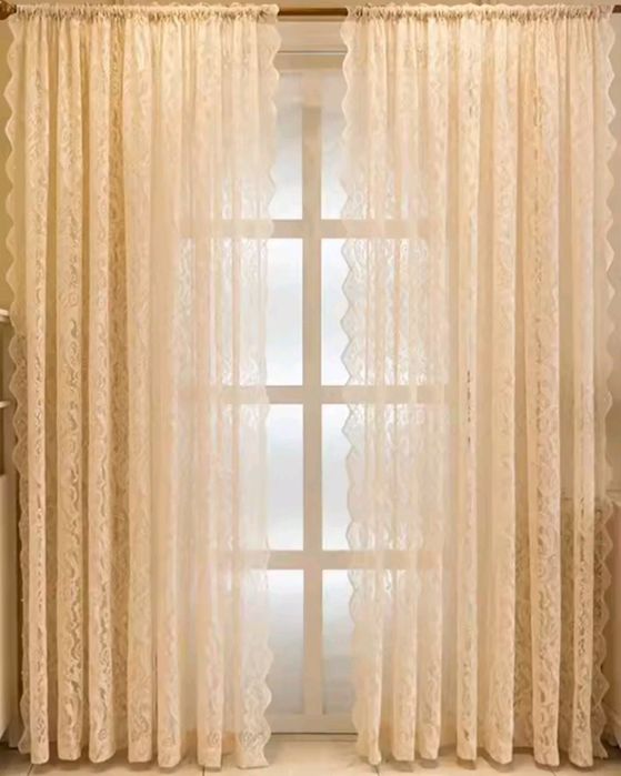 Firanki koronkowe rustykalne 2 sztuki