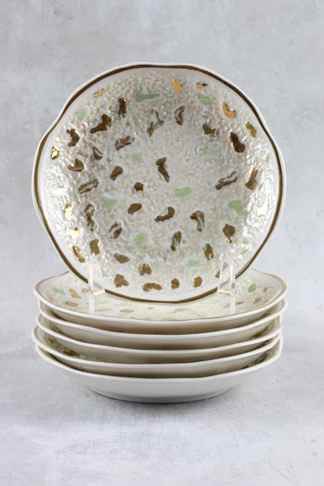 Ceramiczny serwis Domino Steatyt Buksowicz ceramika prl vintage