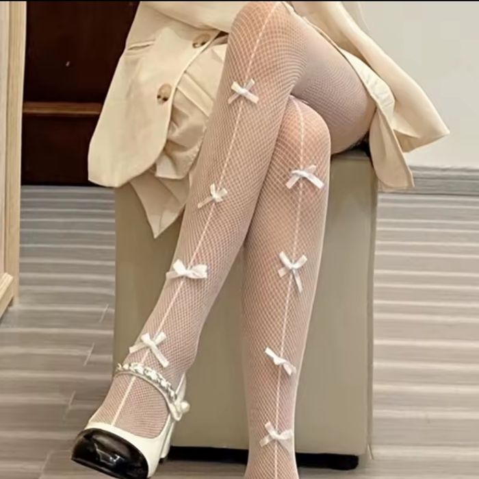 Трендовые ажурные колготы колготки сетка бантик бантик актуальные трен