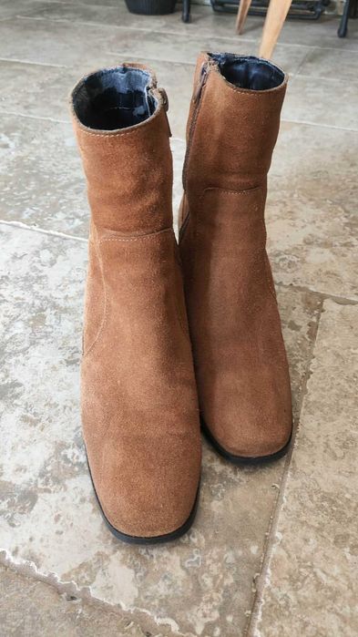 Zamszowe botki ZARA | Koniakowe / Camel 38