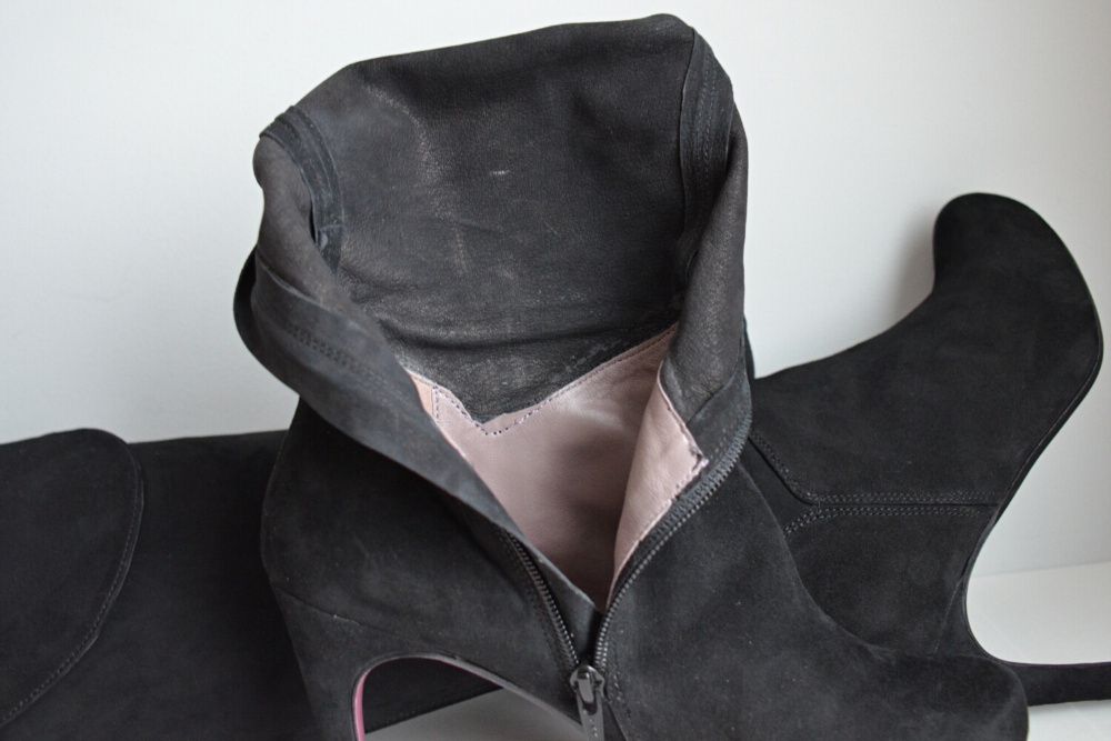 Muszkieterki kozaki zamszowe na szpilce Vanilla Moon 39