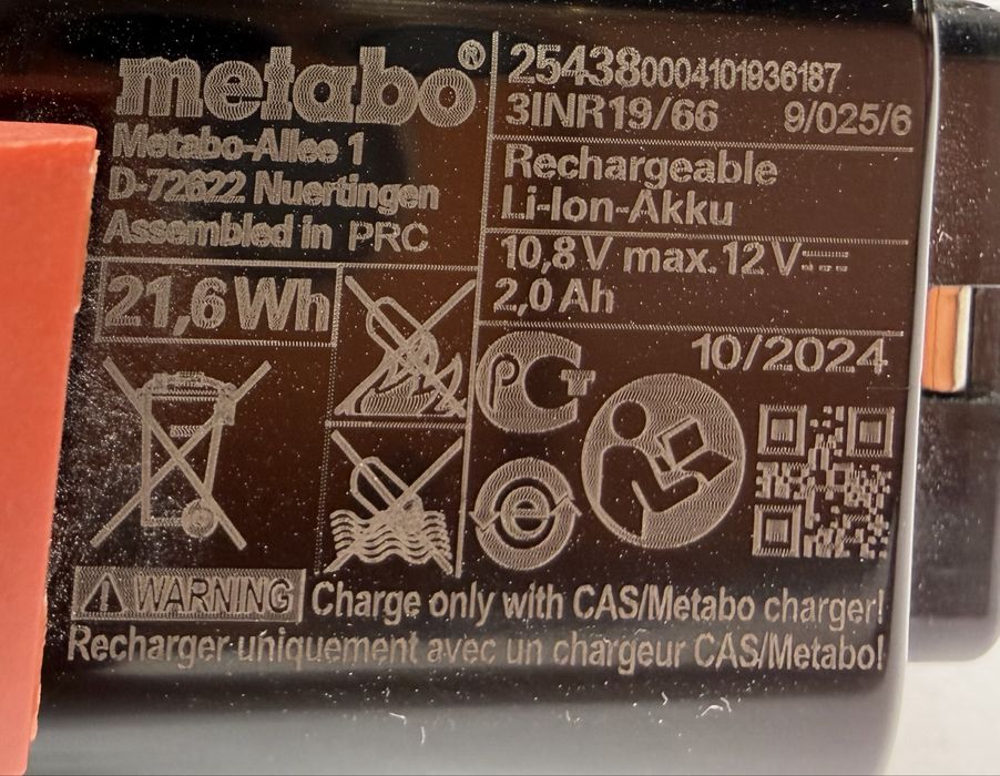 Akumulator wtykowy Li-Ion Metabo Li-Power 62543800 12V 2.0Ah