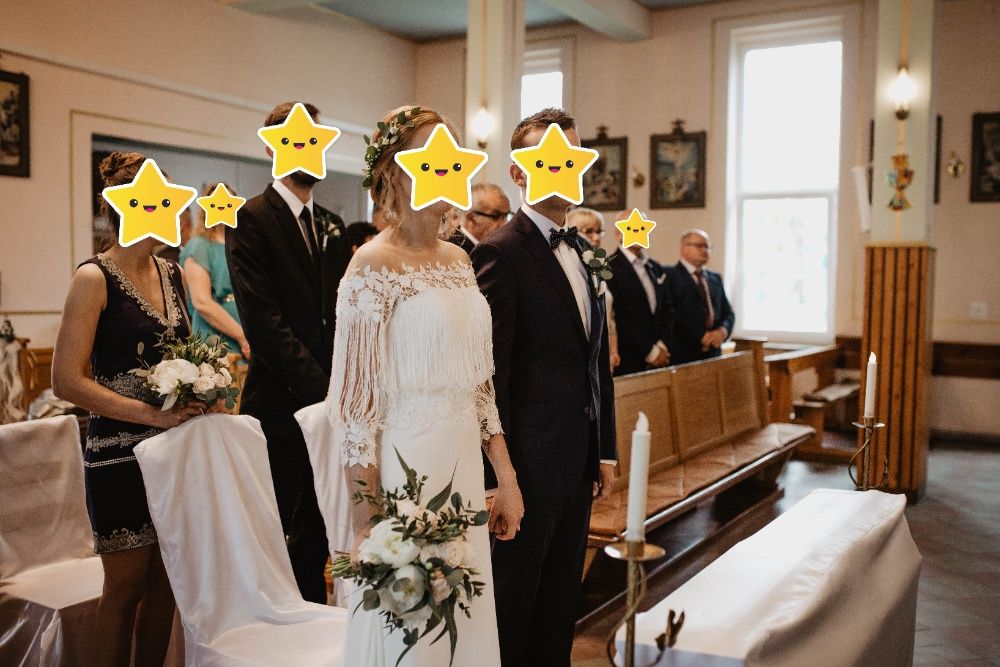 Suknia ślubna retro rustykalna boho rozm.36 lekka ecru OKAZJA
