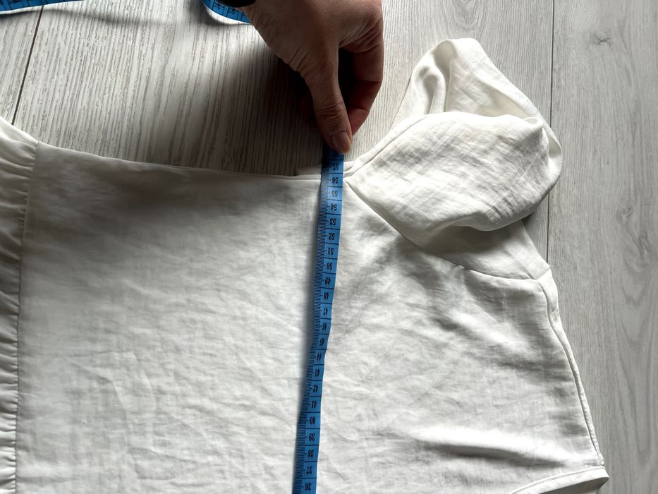 MOSS COPENHAGEN bluzka M – lejąca, asymetryczna, falbana, minimalistyczna