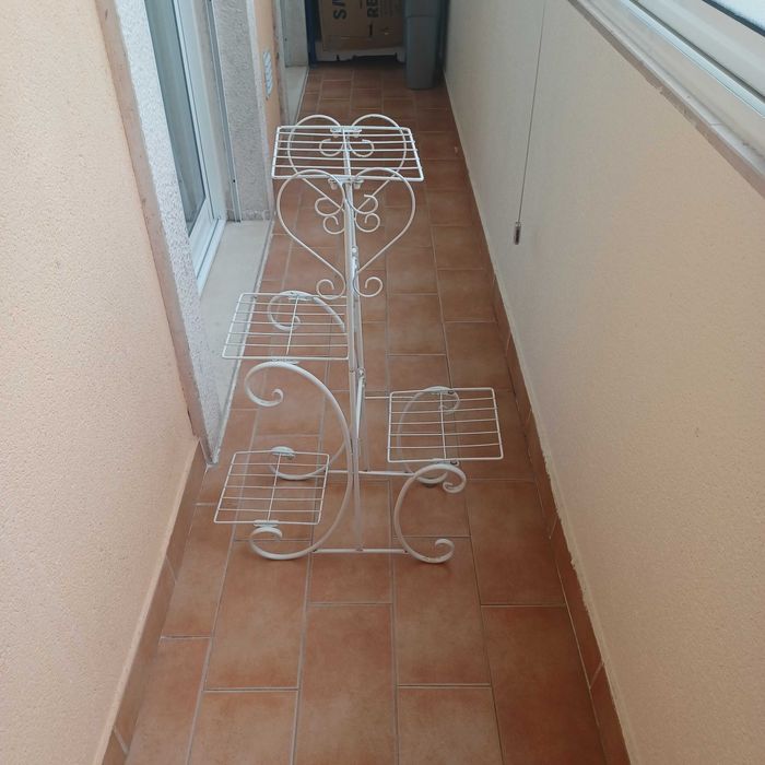 Suporte plantas metal branco desmontavel