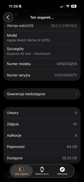 Apple Watch 9 45mm GRATISY !!! ( paski, szybka )