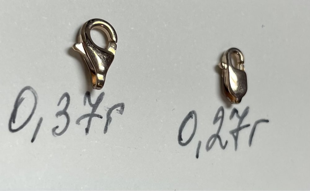 Золоті замки 585 проба 0,27 г; 0,37 г
