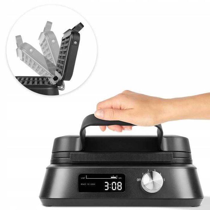 GOFROWNICA duże gofry REGULOWANA temperatura MOCNA 2200W wyświetlacz