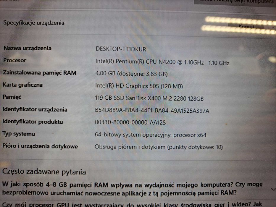 Laptop Dell Latitude 3189 11,6'' dotykowy