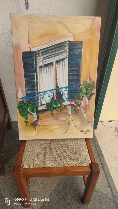 4-Quadros pintados a óleo individuais