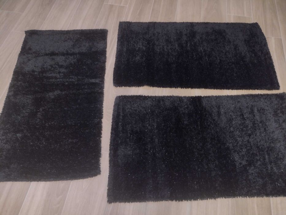 Conjunto tapetes de pelo preto