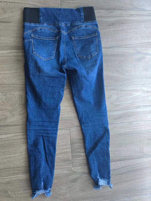 Damskie spodnie jeansowe PUSH UP skinny wysoki stan guma w pasie S