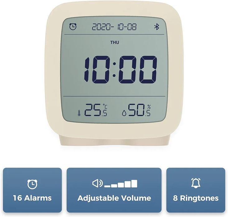Relógio Despertador Xiaomi Qingping com Bluetooth, Temp e Humid