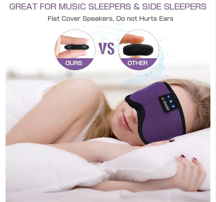 Słuchawki Bluetooth do Spania LC-dolida – Maska 100% Blackout | NOWA