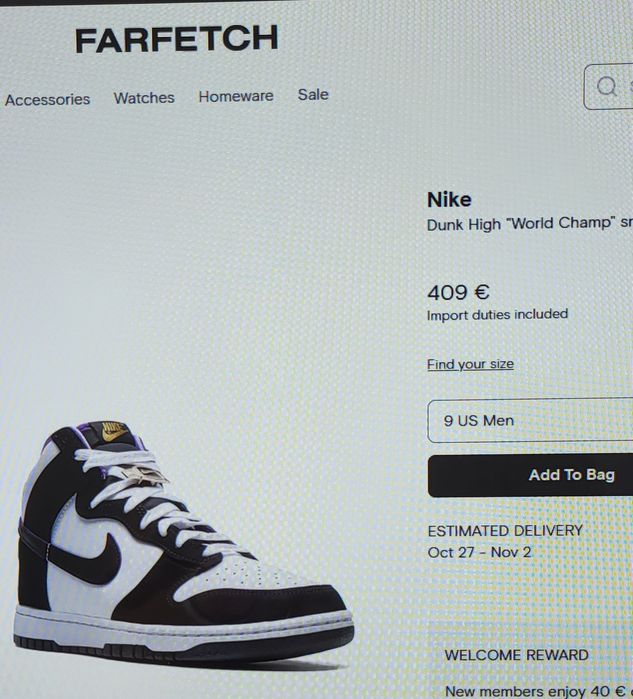 Ténis novos a estrear na caixa Nike Dunk High Retro Premium EMB 42,5.