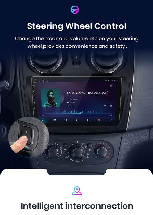 Rádio 9" Dacia Sandero e Logan 2012-19 android CARPLAY WIFI GPS Novo