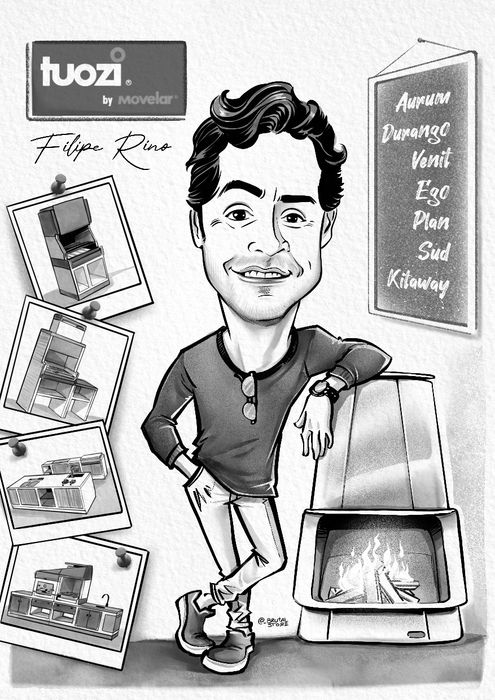 Caricatura ou retratos. Pintura digital.