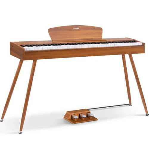 DONNER DDP-80 pianino cyfrowe ze statywem i pedałami DDP80 Retro wood