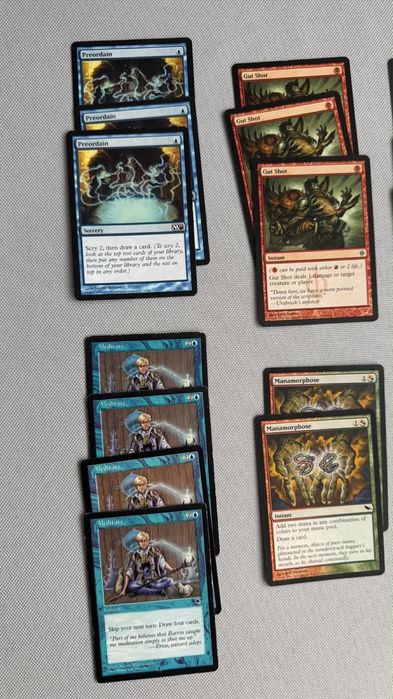 Stare Karty MTG Magic The Gathering Meditate Gun Shot Brainstorm