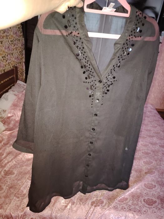 Рубашка туника на пуговицах шифоновая XL можнотна пляж