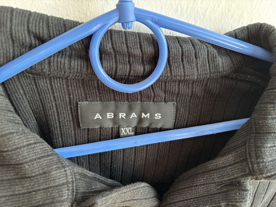 ABRAMS sweter/bluza prążkowana polo czarna XXL (realnie L/XL)