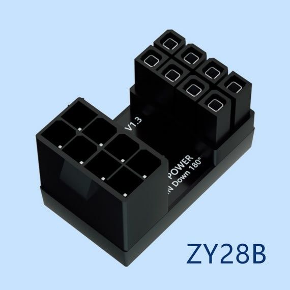 Угловой ATX переходник 8pin, 6pin для видеокарты.