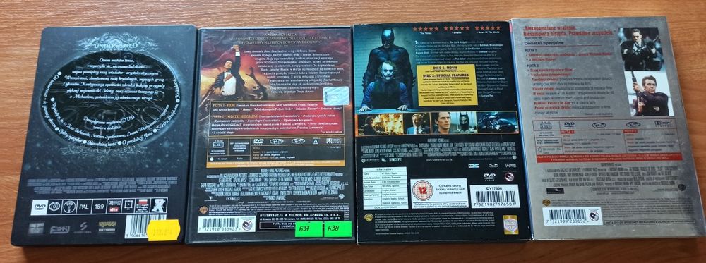 Underworld, Constantine, Gorączka, Czarny Rycerz - 4 filmy płyty DVD