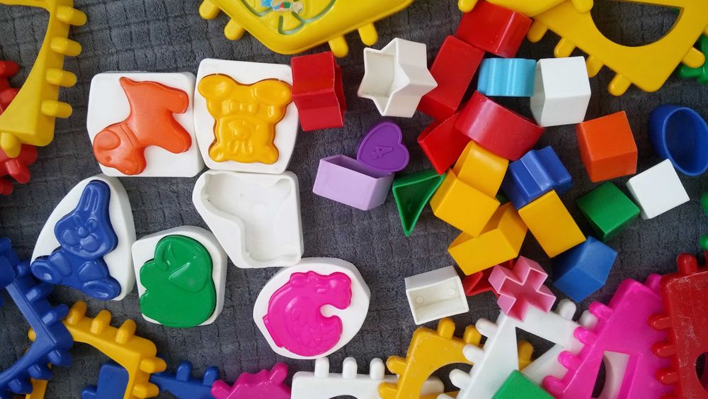 klocki edukacyjne konstrukcyjne dla dzieci klocki nauka kształtów kolorów (B)