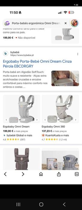 Marsúpio para transporte de bebé