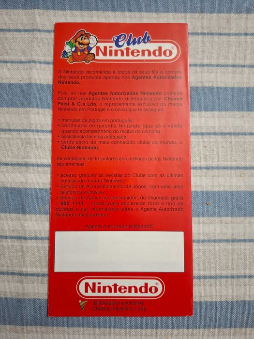Folheto Original Club Nintendo
