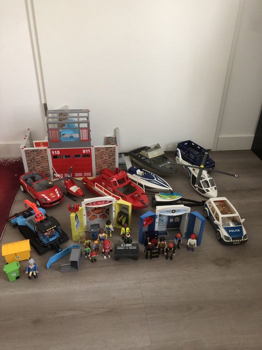 Величезний лот Playmobil Оригінал: Поліція, Пожежні, Машини, Катери, Бази
