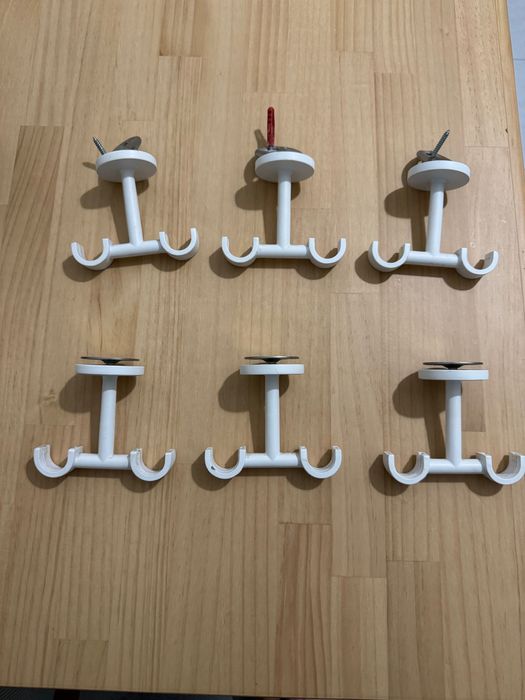 6 suportes duplos cortinados de teto