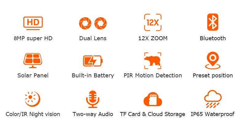 Câmera vigilância  wifi exterior solar