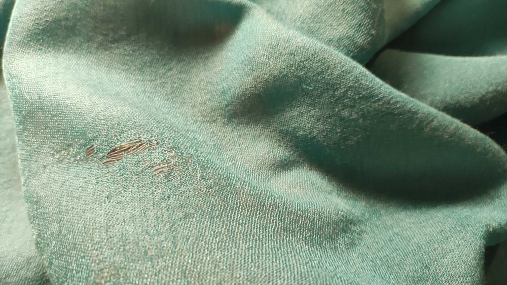 Pashmina kaszmir jedwab turkus duży szal Nepal 180x72