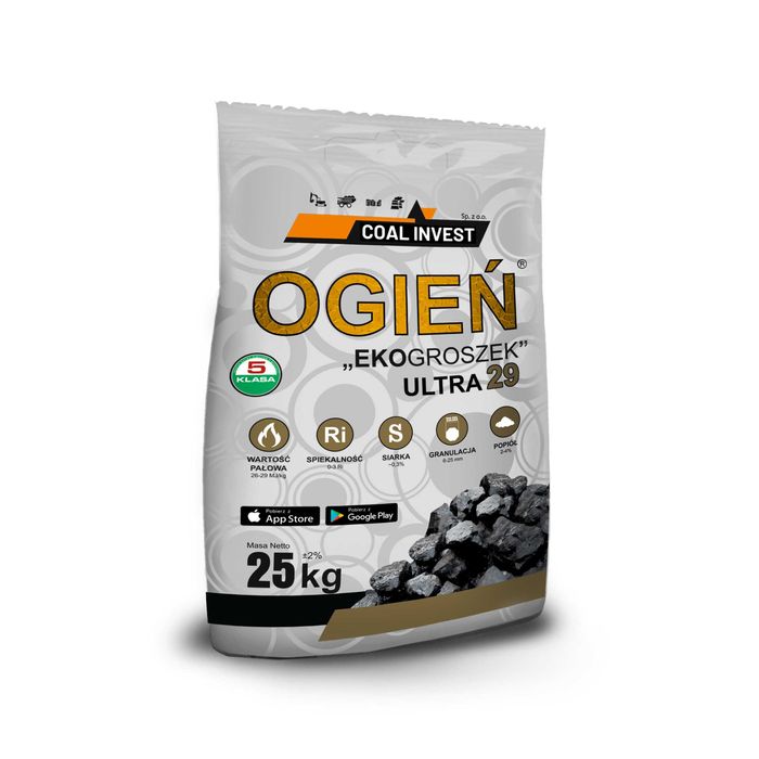 Węgiel Groszek  Ogień Ultra 26-29MJ/kg,