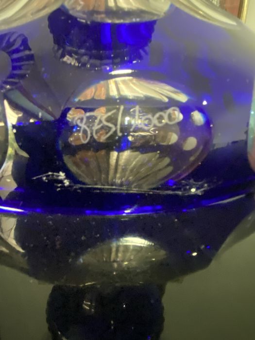 Vase Cristal Baccarat St Louis XXL Bleu Cobalt Cristal De Boheme