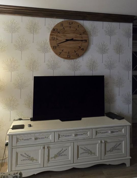 Настінний годинник з дуба 70 см | Ручна робота | Безшумний | Handmade