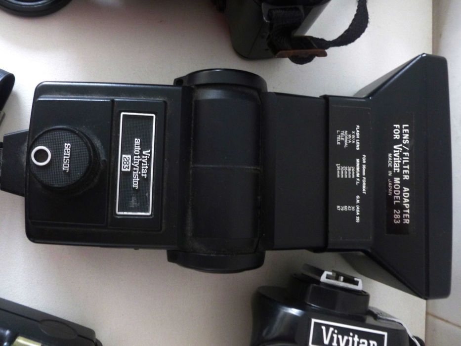 Nikon N4004s, 2 Sigma object teleconversor 2 Flash Vivitar, lentes +