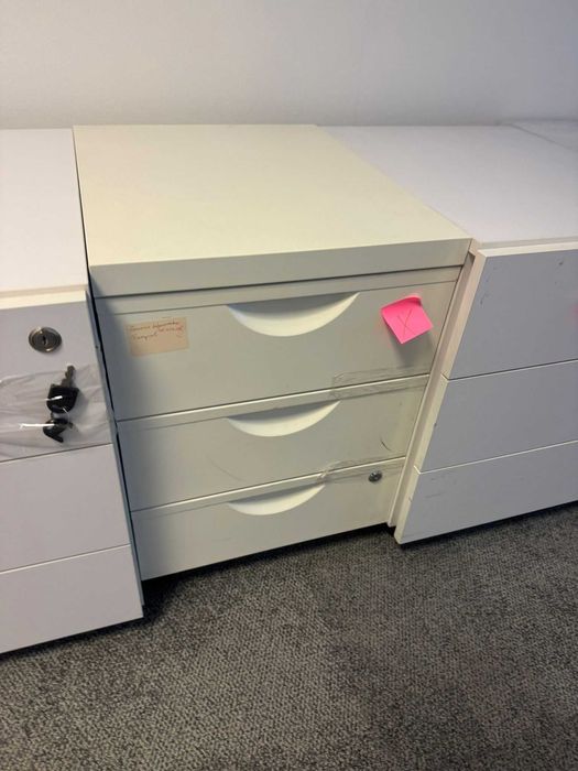 Kontenerek biały metalowy kontenerki pod biurko  biuro dom  szkóła