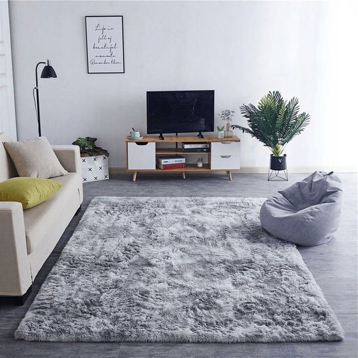 NOWY Dywan Shaggy Ombre Silver - Jasny Szary 160x220 Miękki Puszysty