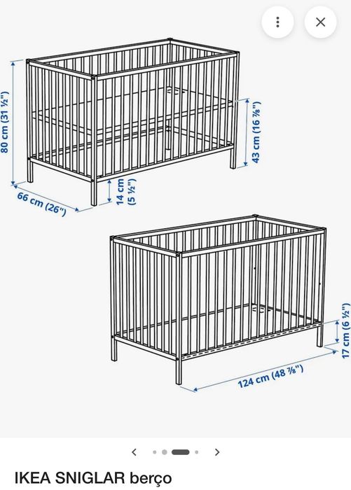 Berço bebê ikea + colchão
